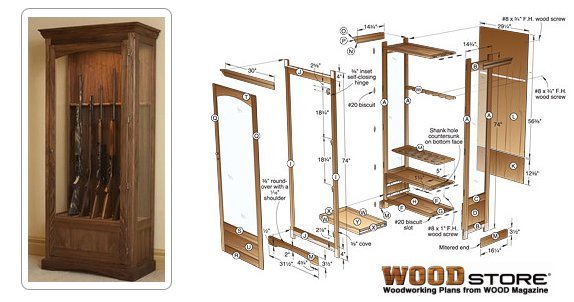 Wood Gun Cabinet Plans for Building