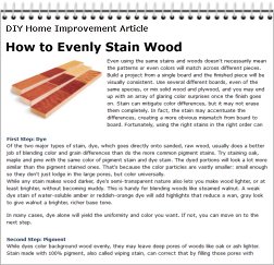 How to Evenly Stain Wood