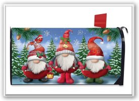 Christmas Gnomes Mailbox Cover