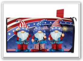 Patriotic Gnomes Mailbox Cover