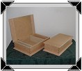 2 Cherry Flat Lid Boxes with Trim