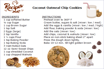 Coconut Oat Walnut Chip Cookies