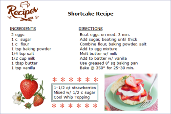 Shortcake Recipe