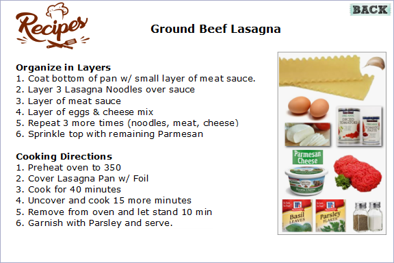 Beef Lasagna (back)