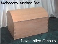 Mahogany Arched Box with Dove-Tailed Corners