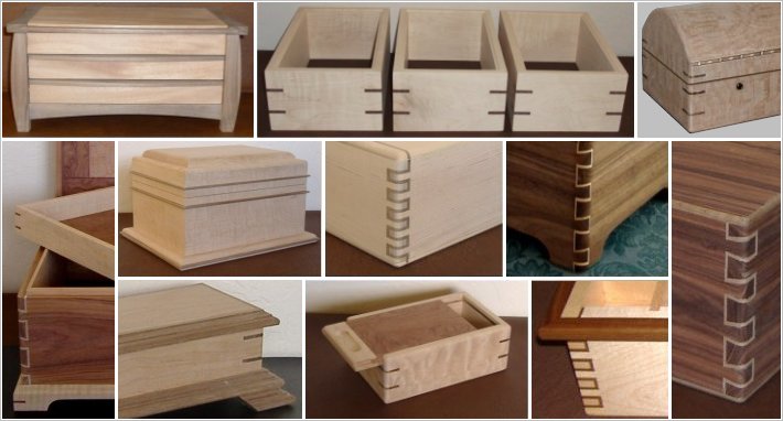 Contrasting Wood Joints Handcrafted Wood Boxes