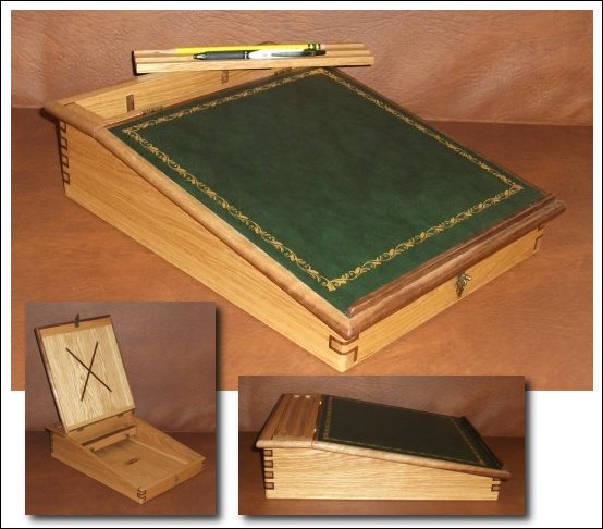 White Oak Lap Desk w/ Forest Leather: 3-27-12